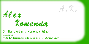 alex komenda business card